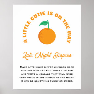 Poster Un Petit Baby shower Cutie Diapositives De Nuit Ta