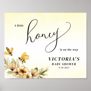 Poster Un petit Baby shower d'abeille au miel