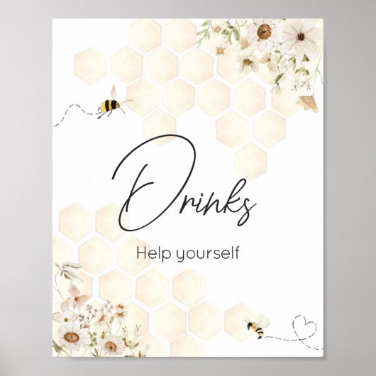 Poster Un Petit Baby shower D'Abeille De Miel (Devant)
