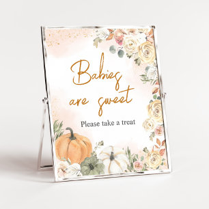 Poster Un petit Baby shower d'automne Citrouille Les bébé
