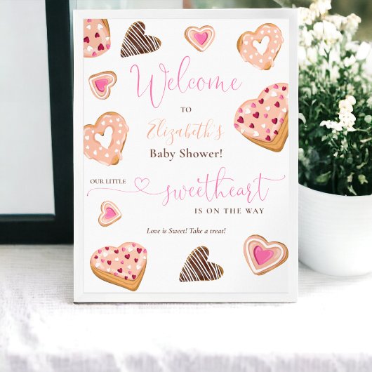 Poster Un petit baby shower de donuts valentin