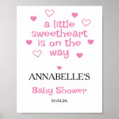 Poster Un petit Baby shower de filles bienvenu (Devant)
