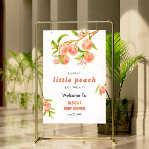 Poster Un Petit Baby shower De Fruits De Pêche Sucré Bien
