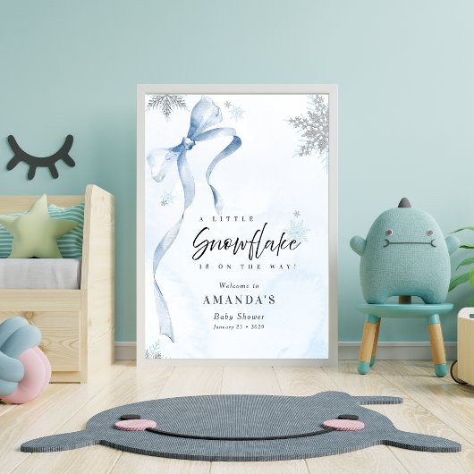Poster Un petit Baby shower de Parties scintillant Snowfl