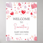 Poster Un petit Baby shower de Saint-Valentin bien-aimé (Devant)