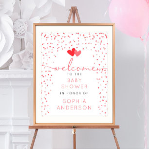 Poster Un petit Baby shower de Saint-Valentin bien-aimé