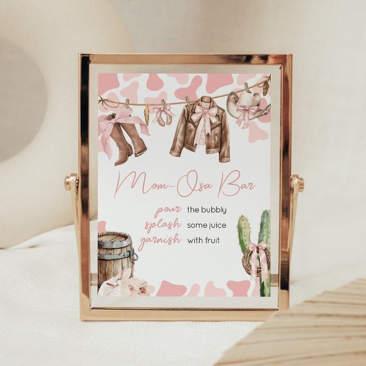 Poster Un Petit Baby shower Fille Mère Osa Bar