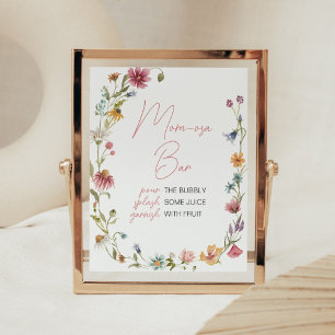 Poster Un Petit Baby shower Fleur sauvage Maman Osa Bar