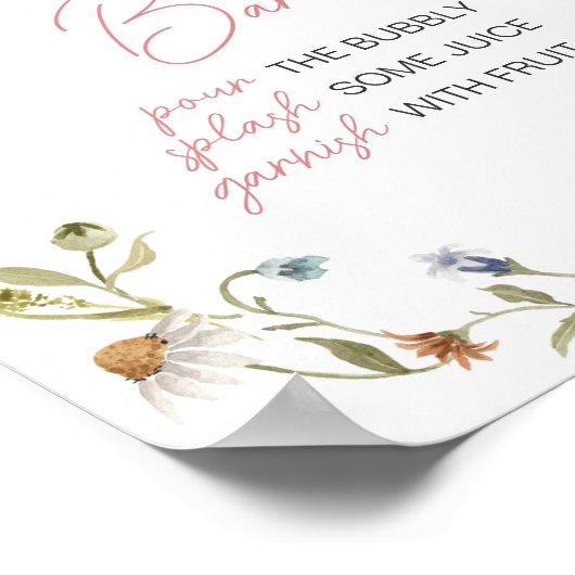 Poster Un Petit Baby shower Fleur sauvage Maman Osa Bar (Coin)