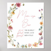 Poster Un Petit Baby shower Fleur sauvage Maman Osa Bar (Devant)