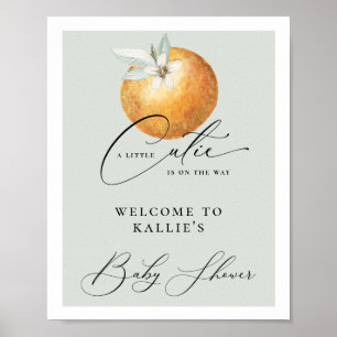 Poster Un Petit Baby shower Orange Citrus Cutie