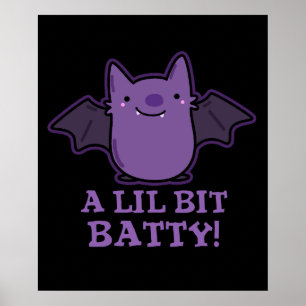 Poster Un Petit Bébé Drôle Petit Bébé Bat Pun Dark BG