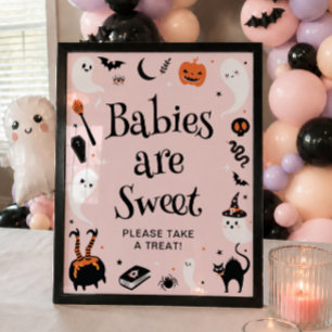 Poster Un petit cadeau pour bébé fille Halloween Shower