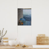 Poster Un petit café en plein air est ouvert pour deux pe (Cuisine)