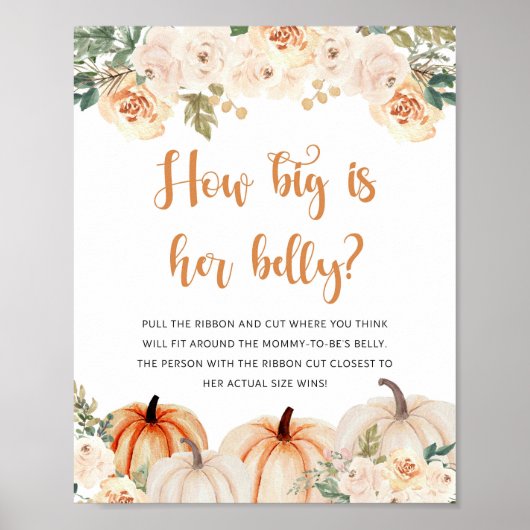 Poster Un petit Citrouille Automne Baby shower de l'autom (Devant)