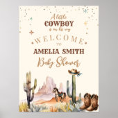Poster Un Petit Cowboy Garçon Far West Bébé Shower (Devant)