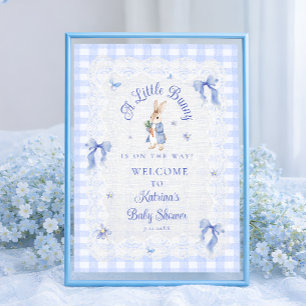 Poster Un petit lapin arrive Baby Shower de bienvenue