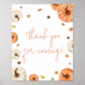 Poster Un petit Merci de Baby shower Citrouille pour veni (Devant)