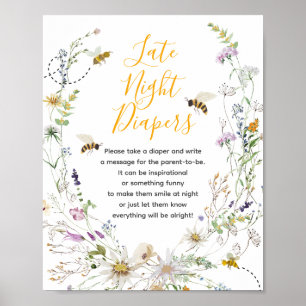 Poster Un Petit Miel Abeille Fleur sauvage Late Night Dia