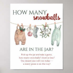 Poster Un petit Noël joyeux Vêtements Combien de boules d