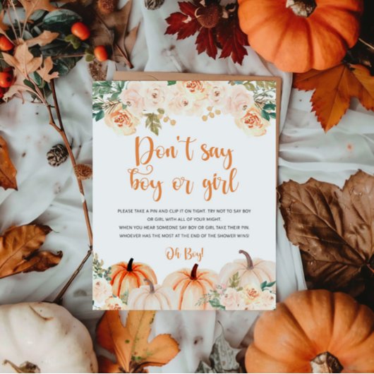 Poster Un petit panneau de Baby shower Citrouille