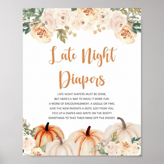 Poster Un petit panneau de Baby shower Citrouille (Devant)