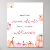 Poster Un petit panneau de table bébé citrouille | Pannea (Devant)