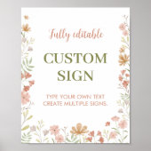 Poster Un petit panneau de table personnalisée Fleur sauv (Devant)