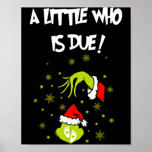 Poster Un petit qui est dû drôle de Noël Grossesse Annonc