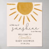 Poster Un Petit Rayon De Soleil Boho Baby shower Soleil (Devant)
