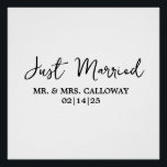 Poster Un Petit Rétro Juste Marié<br><div class="desc">Poster Un Peu Rétro Juste Marié</div>