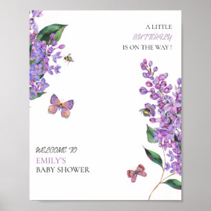 Poster Un peu d'amour dans un bocal Baby shower papillon