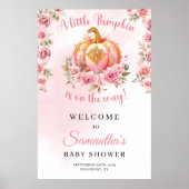 Poster Un peu de citrouille est en chemin rose et or (Devant)