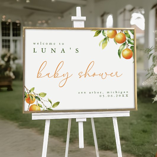 Poster Un Peu De Cutie Est En Chemin Orange Accueil