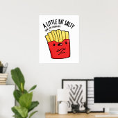 Poster Un peu de sel Blague drôle de frites Pun (Bureau à domicile)