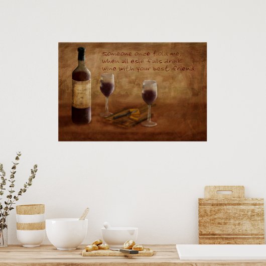Poster Un Peu De Vin (Cuisine)