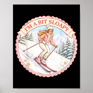 Poster Un peu en désordre ski féminin pun skieuse fille a