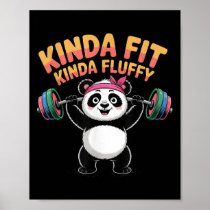 Poster Un peu en forme, un peu duveteux Panda Gym Drôle d