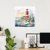 Poster Un phare en hiver (Bureau à domicile)