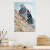 Poster Un pigeon repose sur le toit (Cuisine)