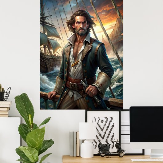 Poster Un pirate d'un navire (Bureau à domicile)