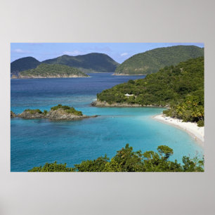 Poster Un pittoresque de Caneel Bay depuis une route à S