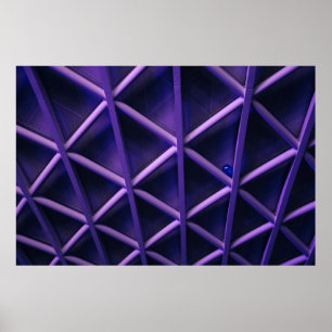 Poster Un plafond violet avec une motif de croisée ; un 