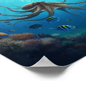 Poster Un plongeur aperçoit une créature marine géante (Coin)