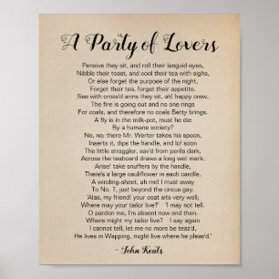 Poster Un poème de Party of Lovers de John Keats Vintage
