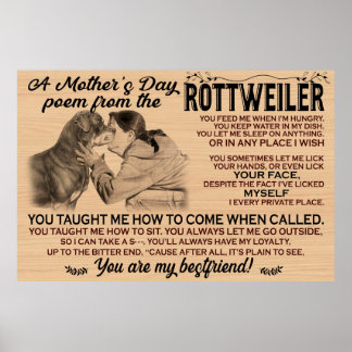 Poster Un poème du jour de la mère de rottweiler