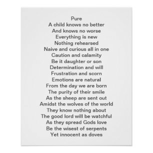 Poster Un poème sur l'enfance