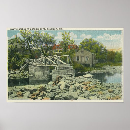 Poster Un pont rustique à la scène de Perkins Cove (Devant)