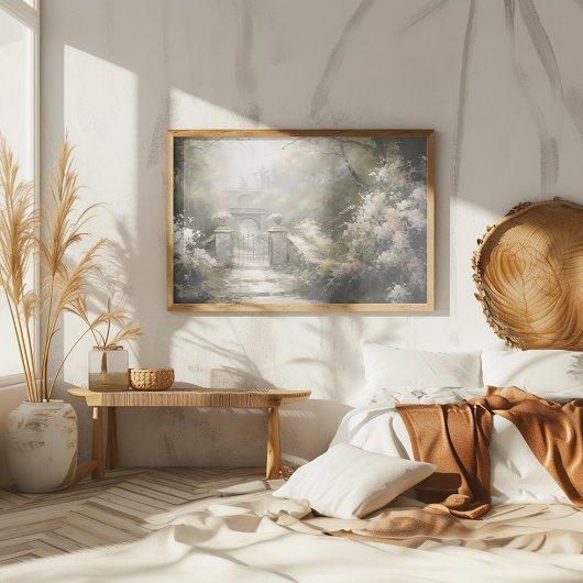 Poster un portail dans une forêt avec des fleurs