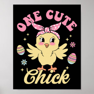 Poster Un poussin mignon Joyeuses Pâques tout-petits garç